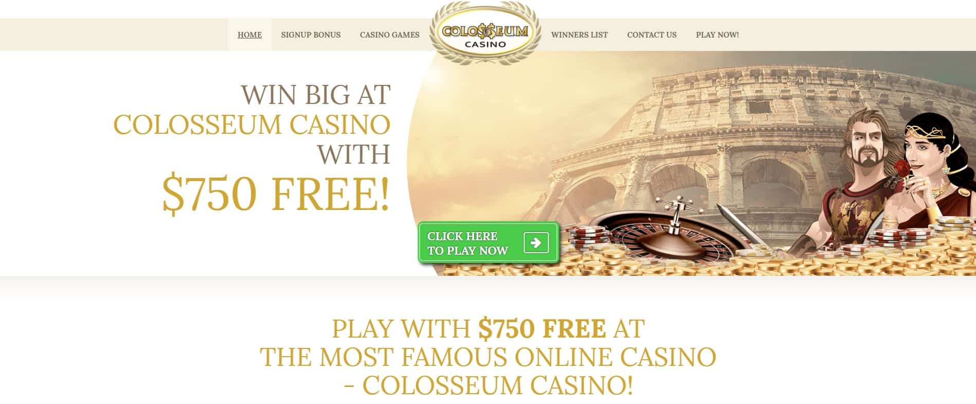 colosseum casino main page