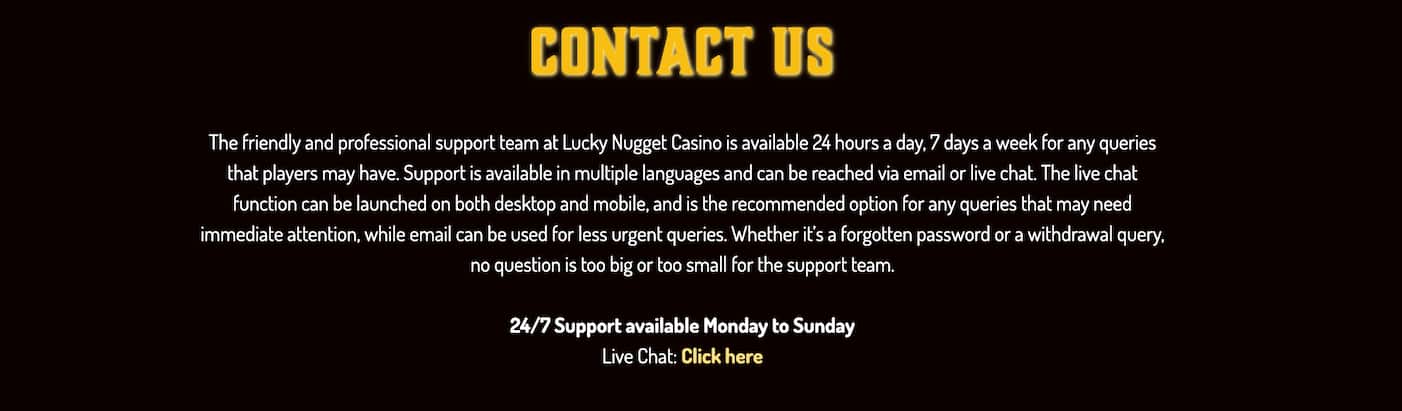 contact lucky nugget casino