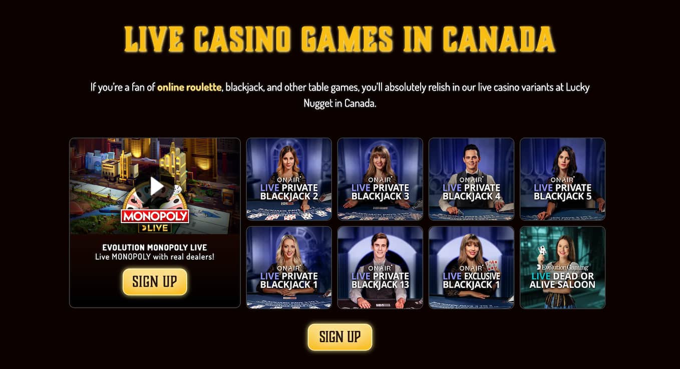 lucky nugget live casino