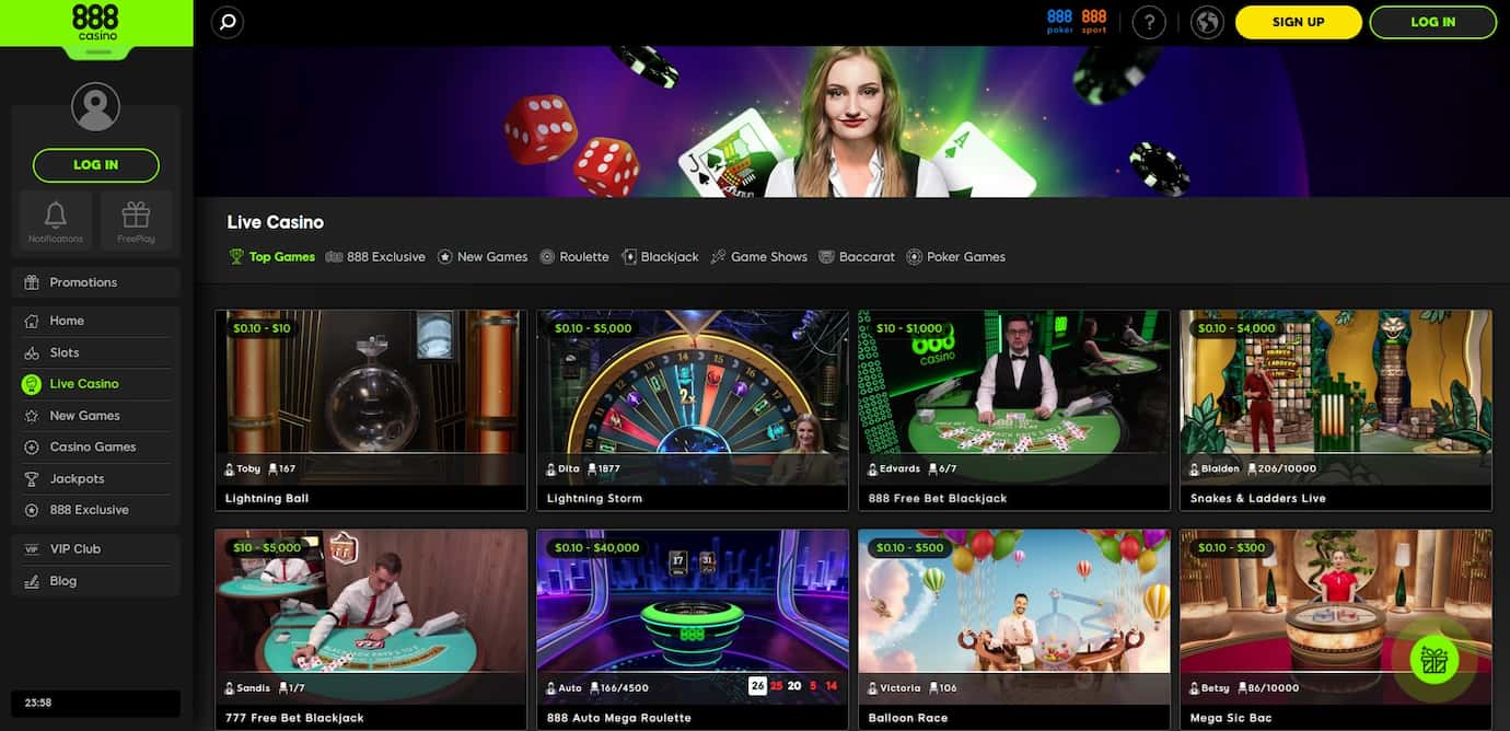 888 live casino