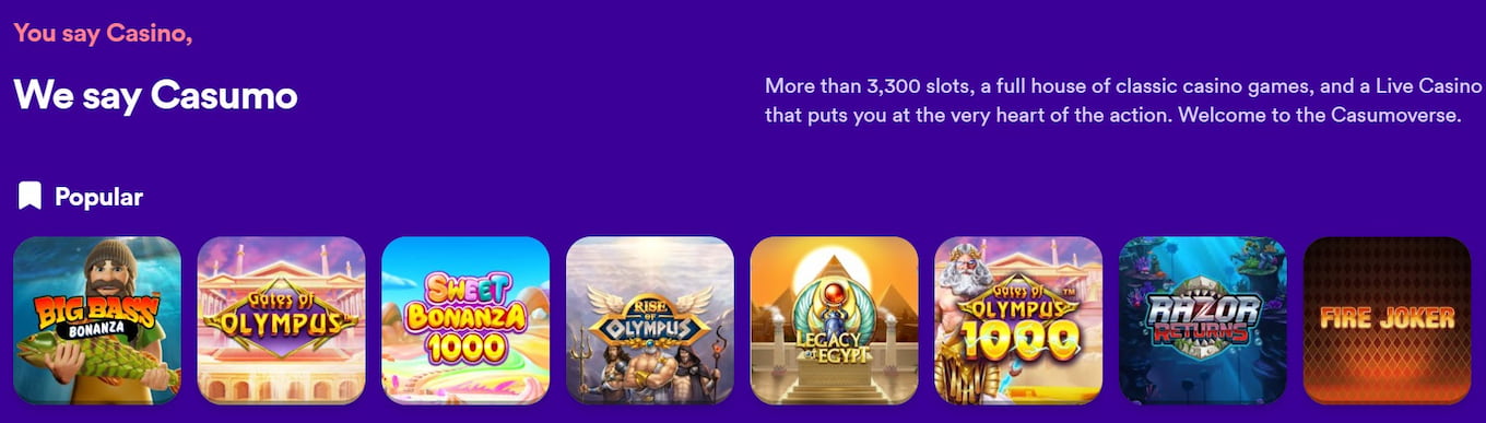 casumo casino all games