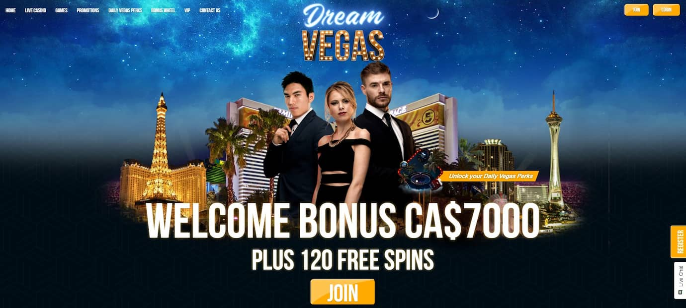 dream vegas casino main page