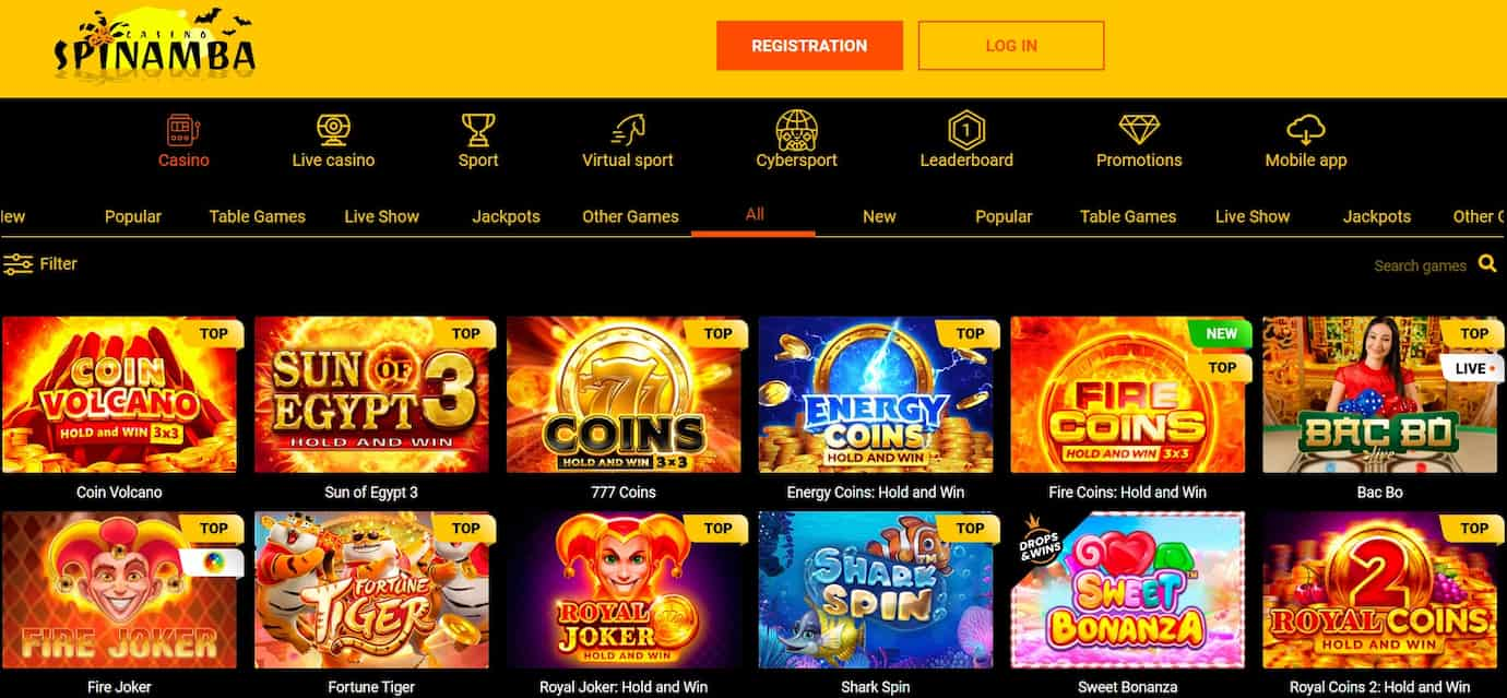 spinamba casino games