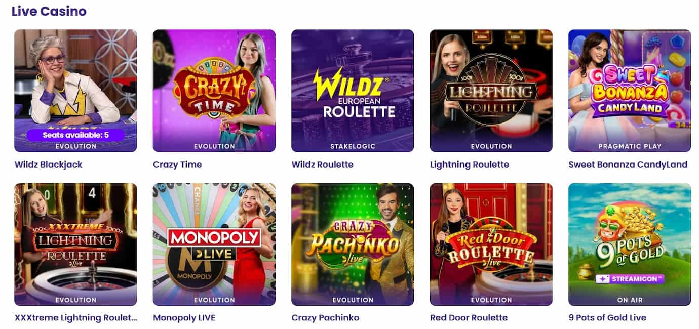 wildz casino live