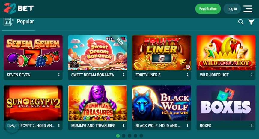 22bet casino games