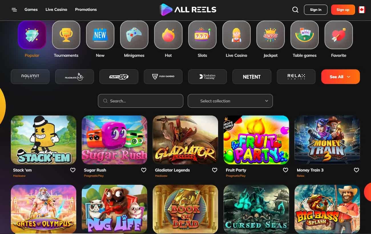 all reels casino games