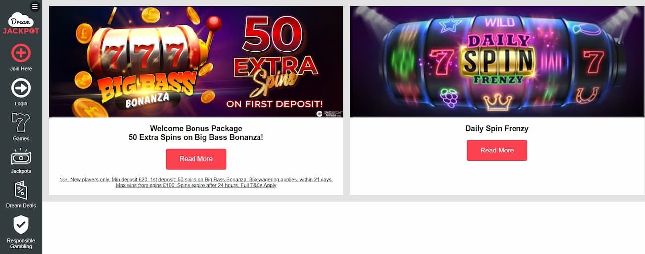 dream jackpot casino bonusses