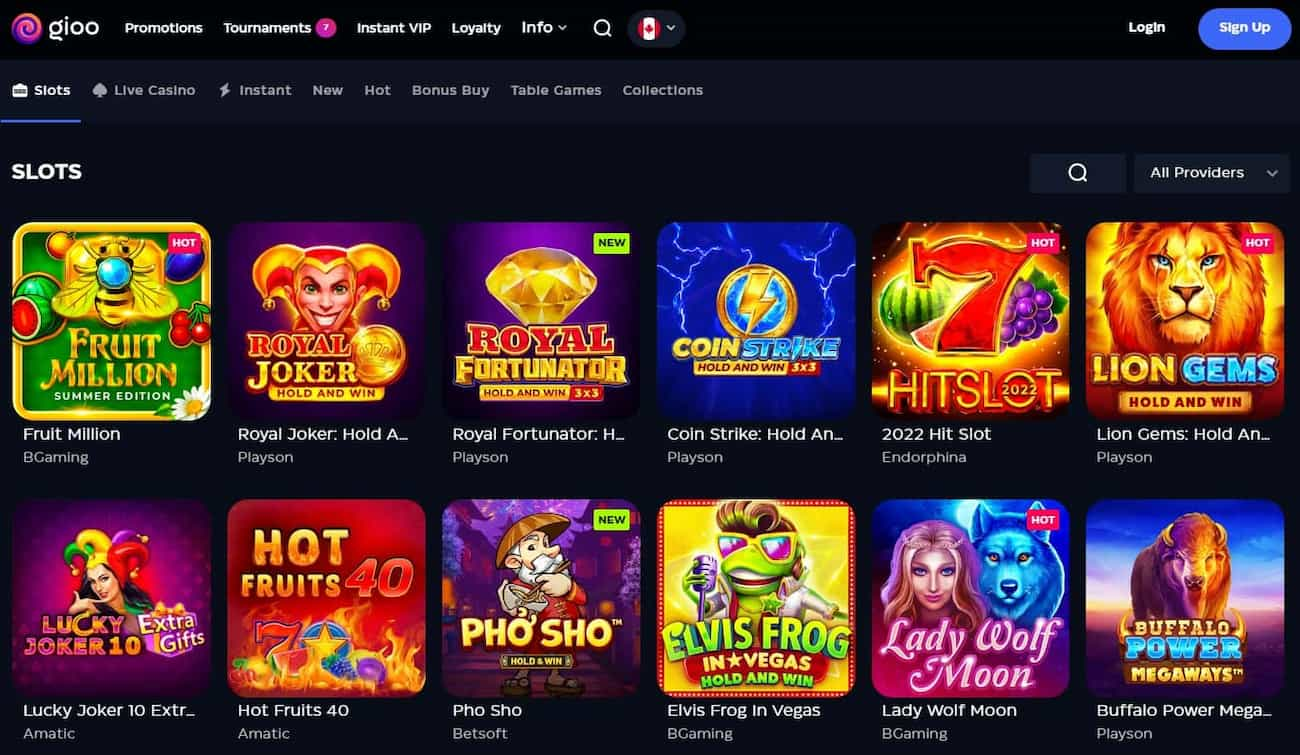 gioo casino games