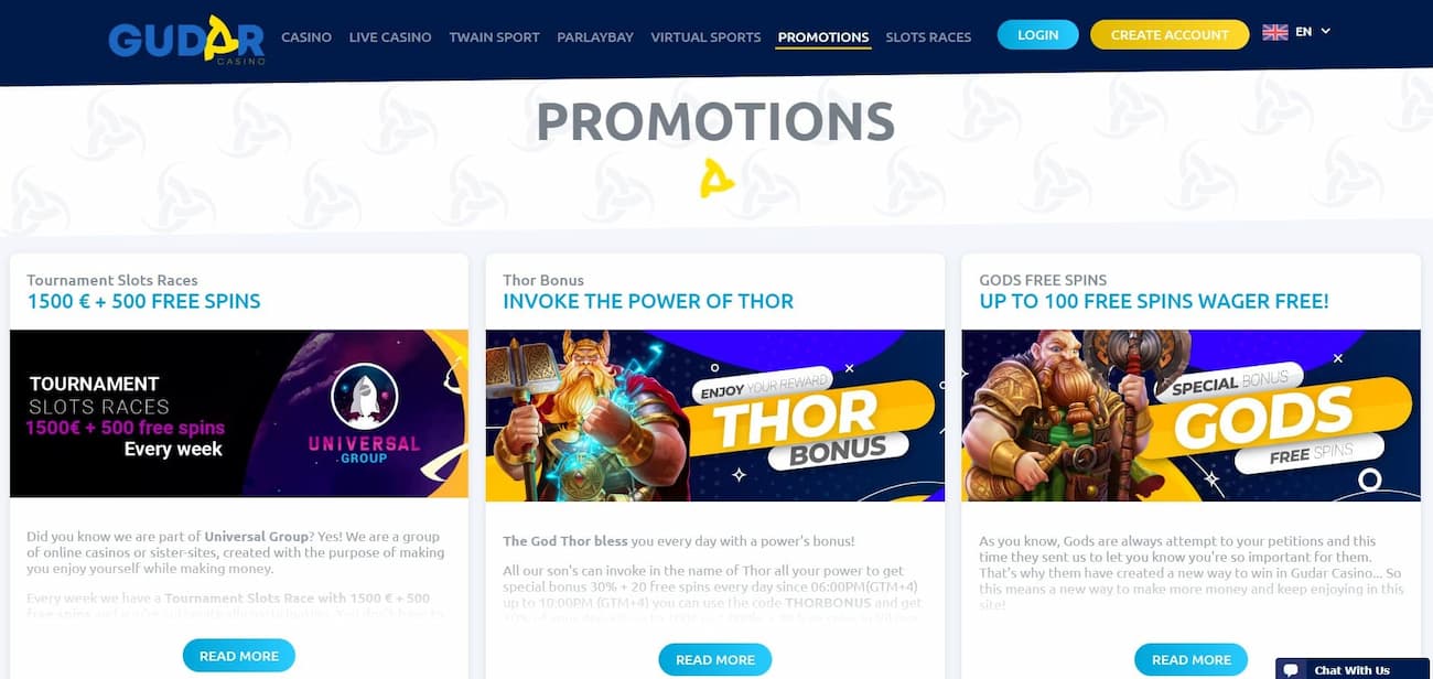 gudar casino promotions