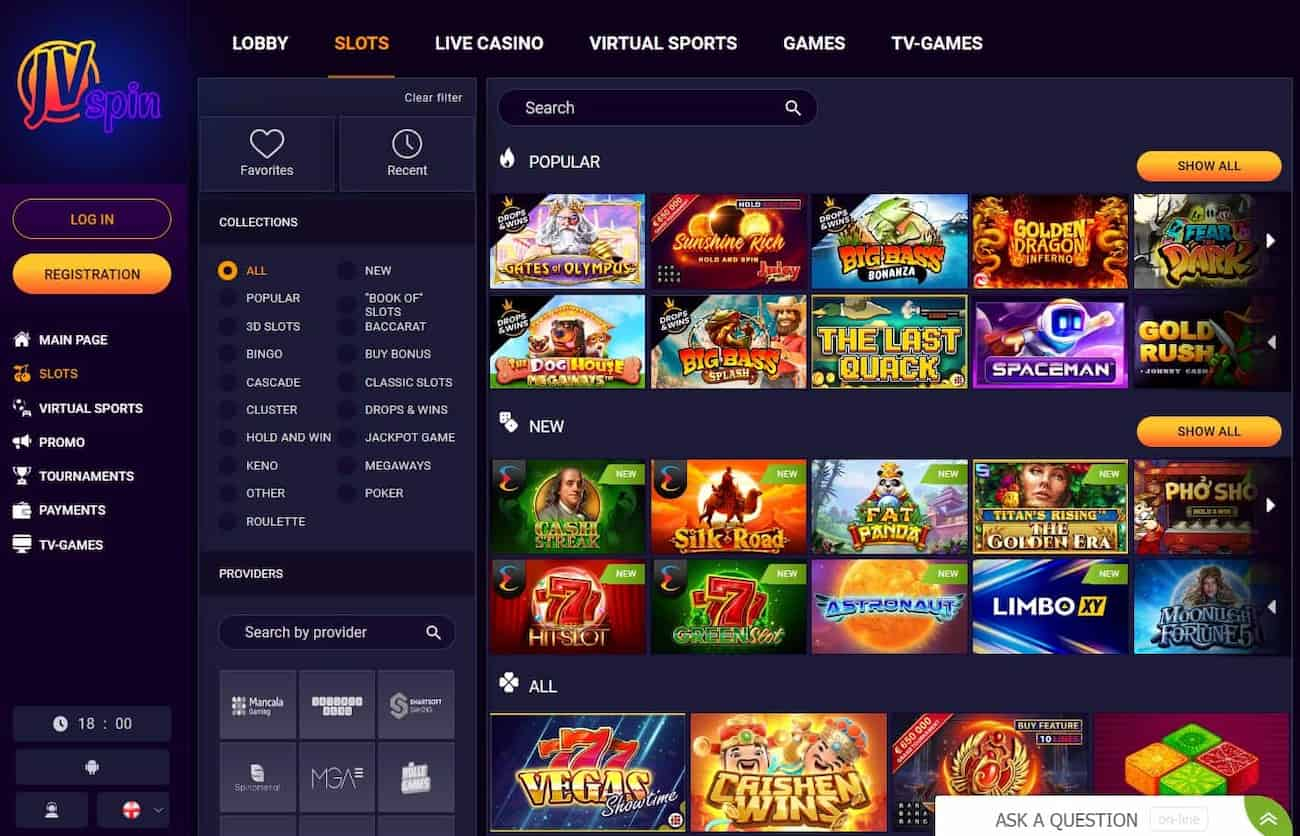 jvspin casino games