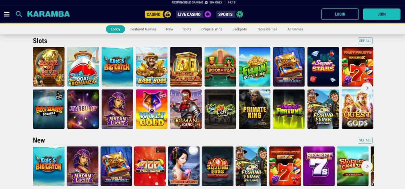 karamba casino games