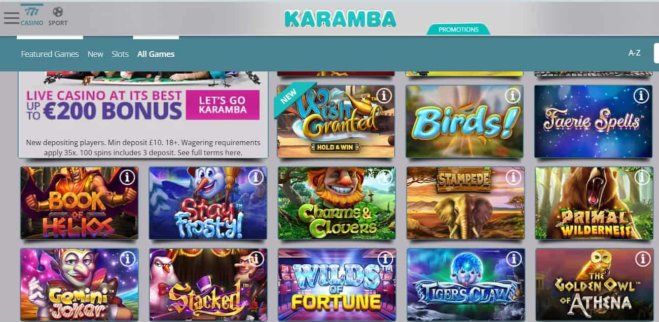 karamba casino jeux