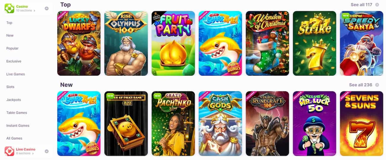 nomini casino games