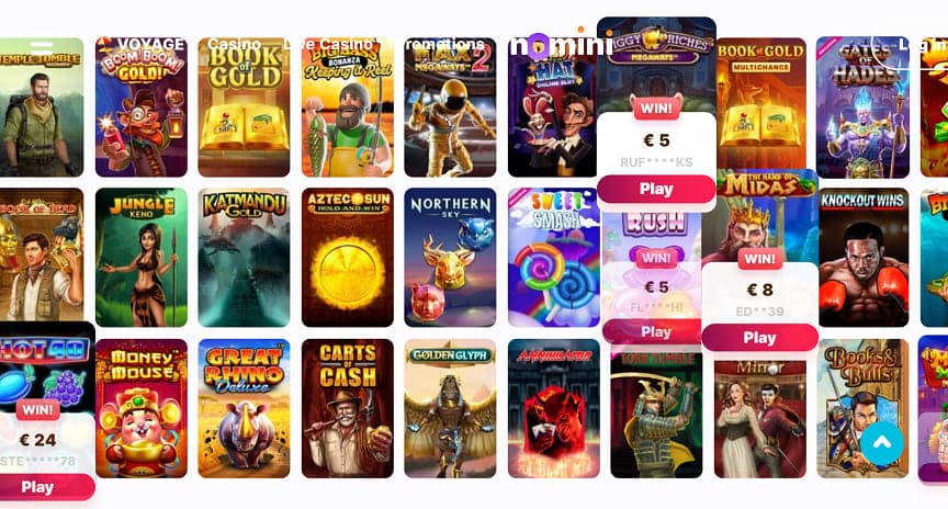 nomini casino games