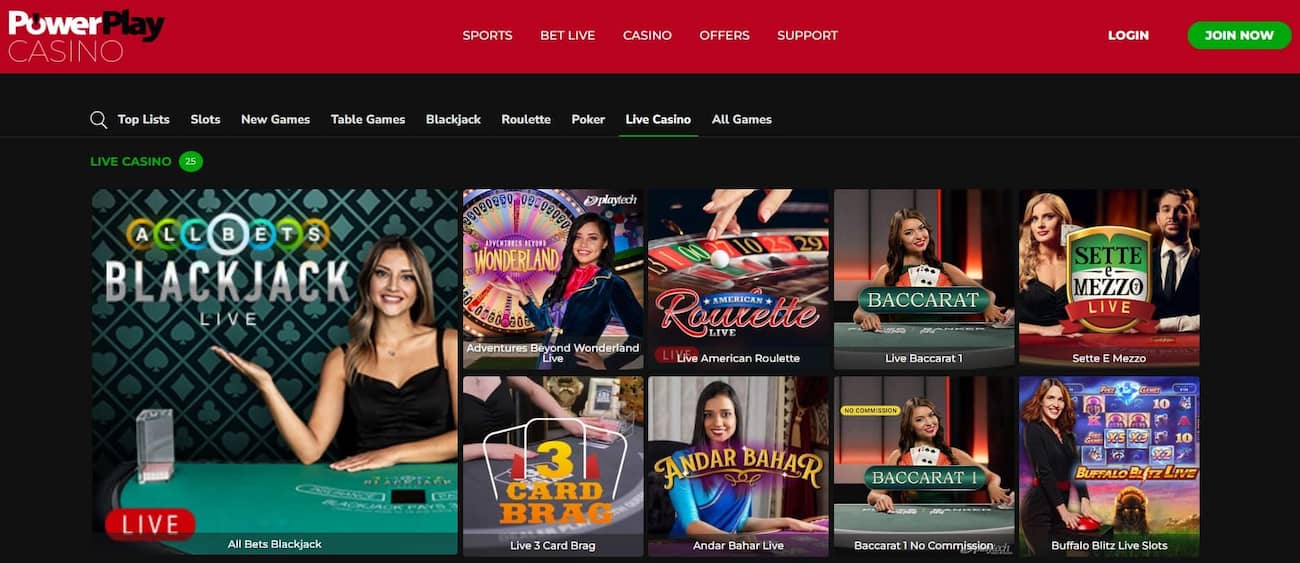 powerplay live casino