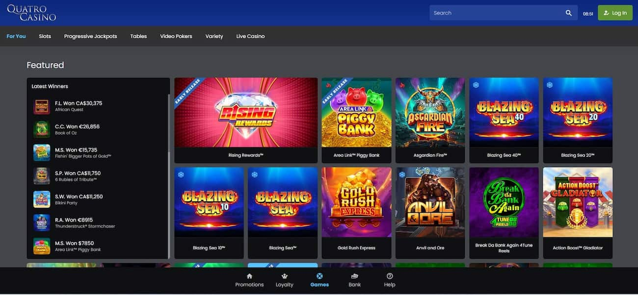 quatro casino games