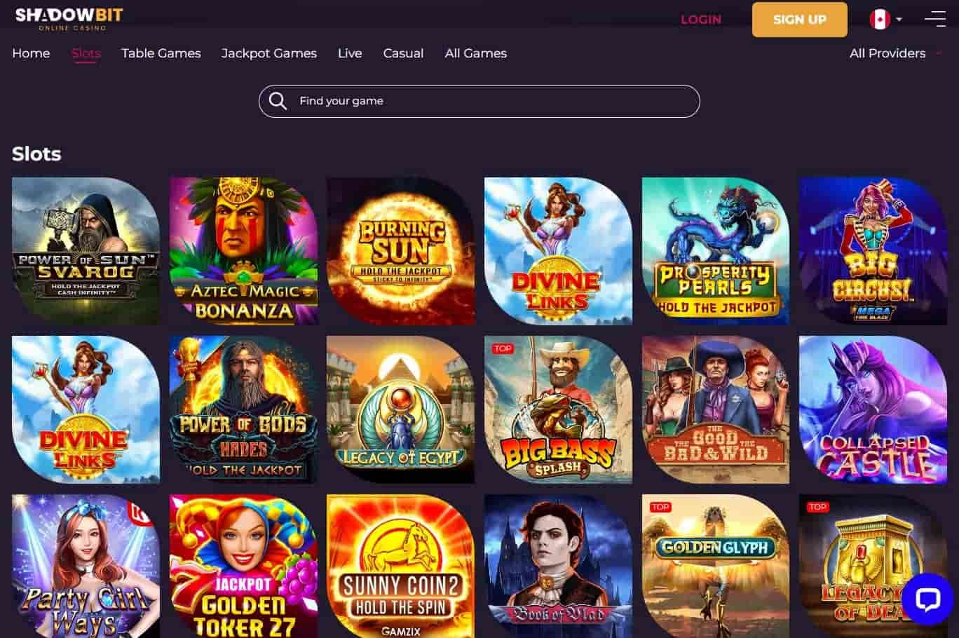 shadowbit casino games