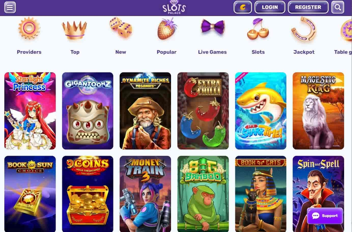 slots palace casino games