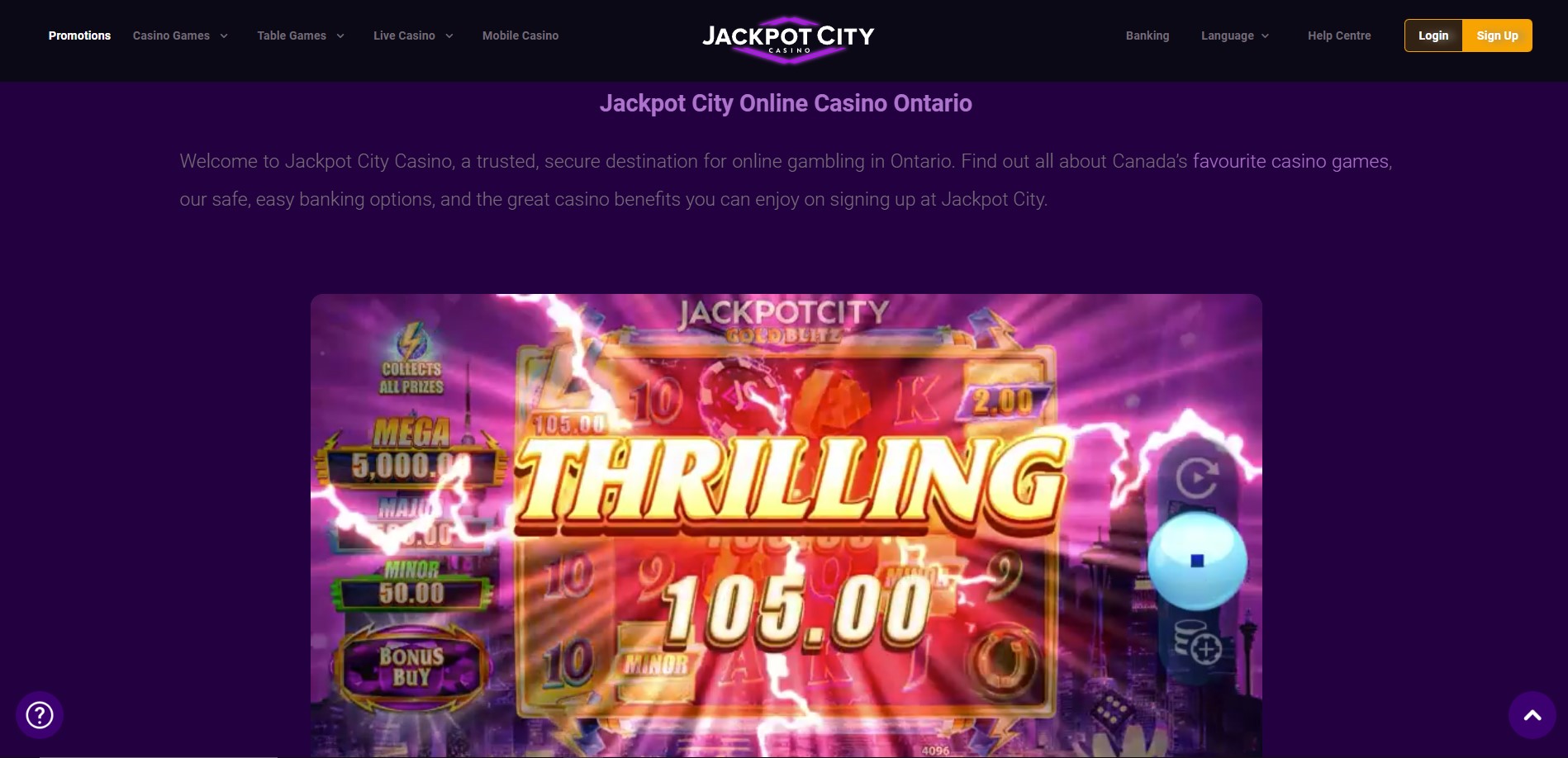 jackpot city ontario