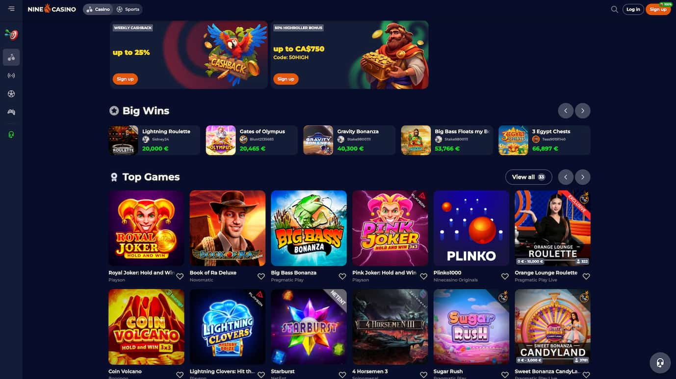 nine casino games