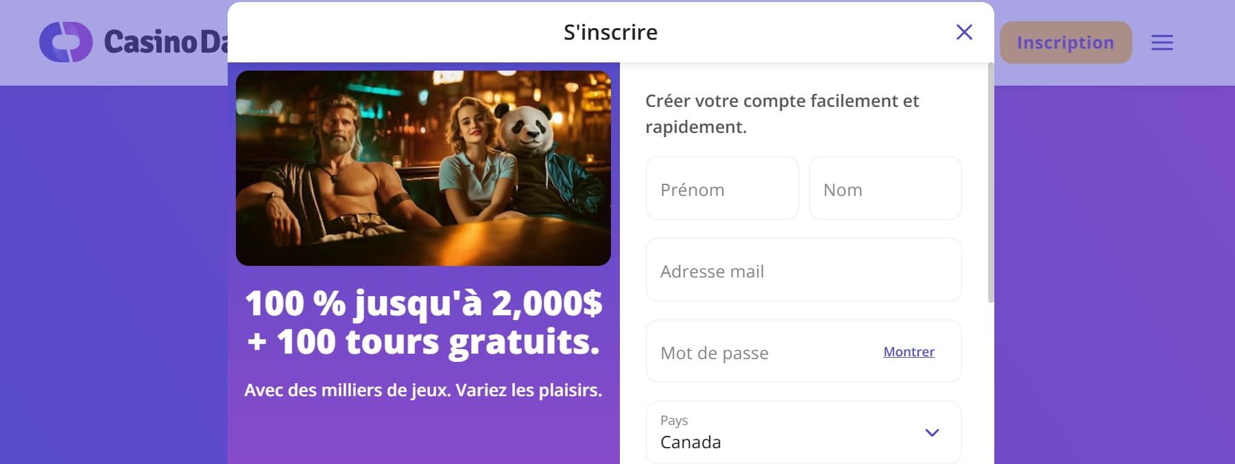 casino days inscription