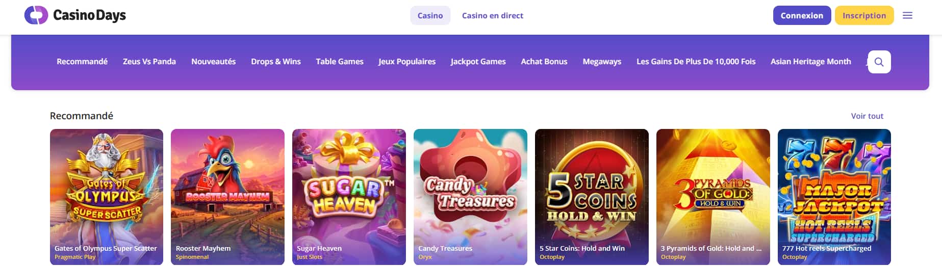 casino days jeux