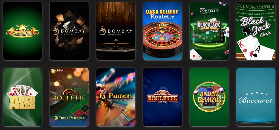 casinostars casino table games