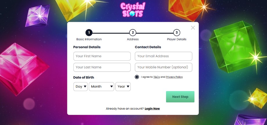 crystalslots casino registration