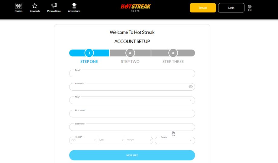 hot streak casino registration