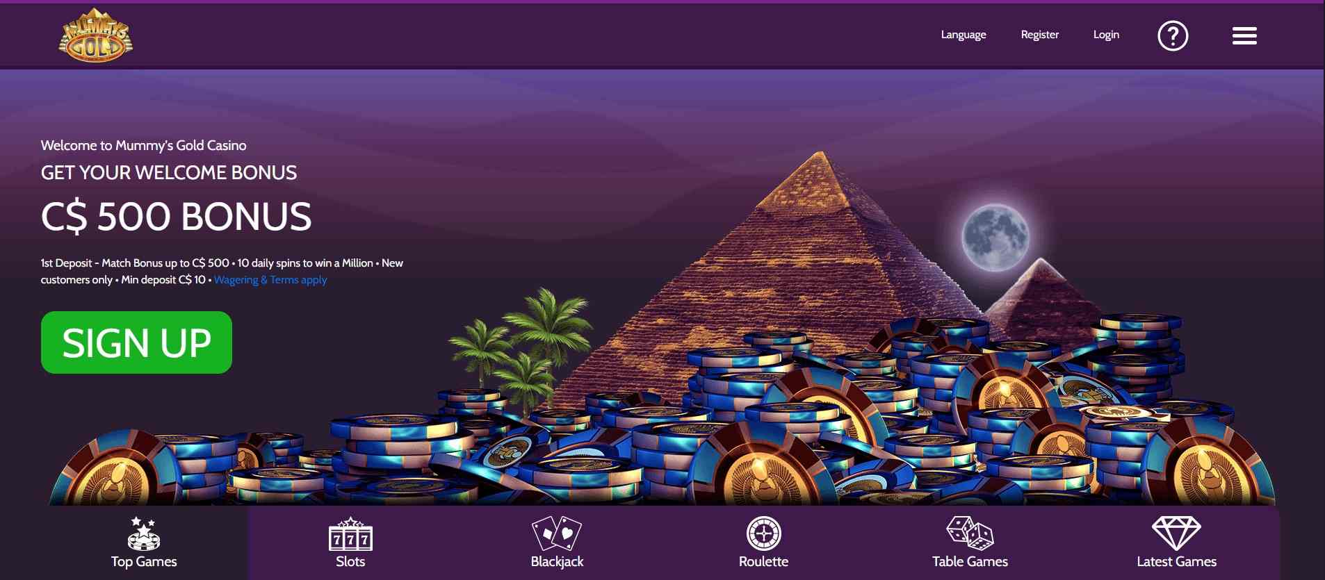 mummy's gold casino