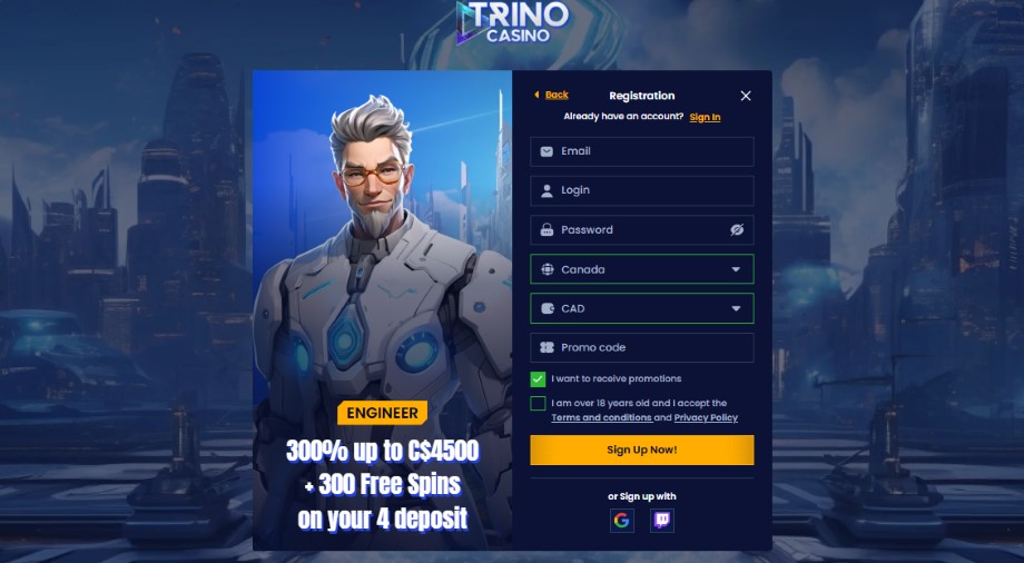 trino casino registration