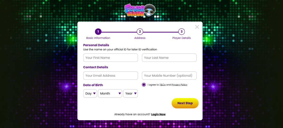 fever bingo casino registration