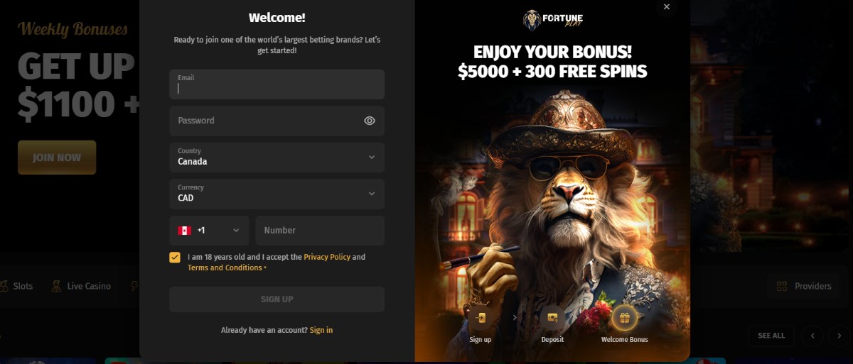 fortuneplay casino registration
