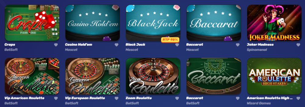 gamblezen casino table games