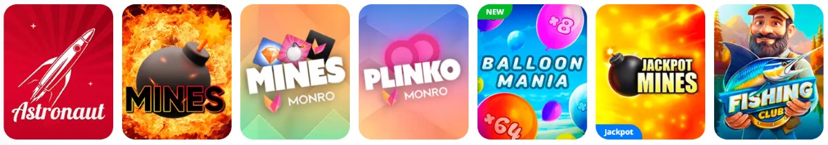 monro casino instant games