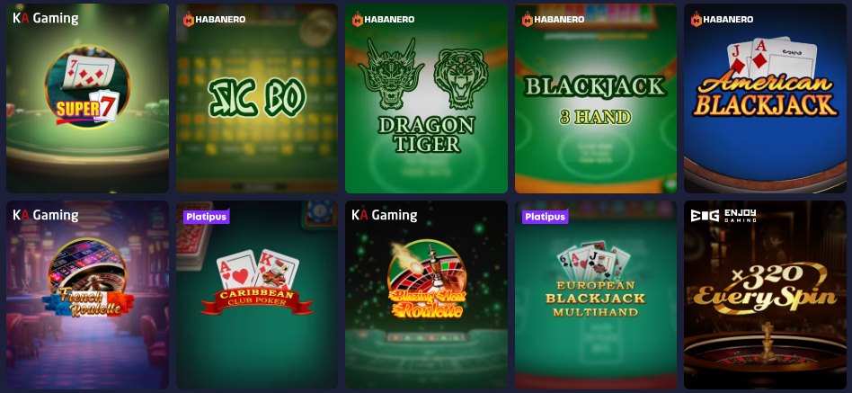 ramenbet casino table games