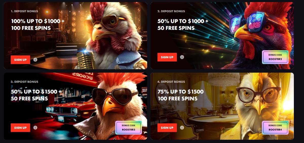 rooster bet casino welcome bonus