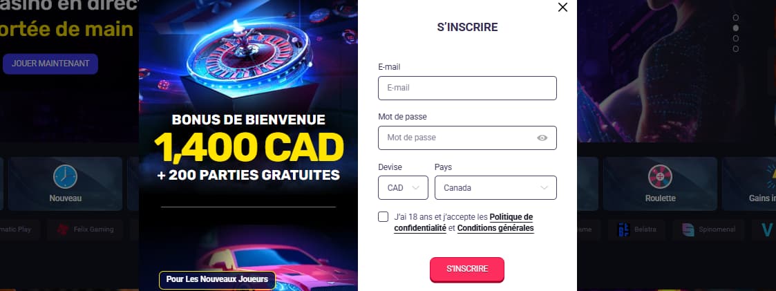 s`inscrire woo casino