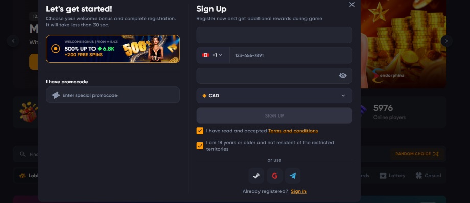 spinarium casino registration