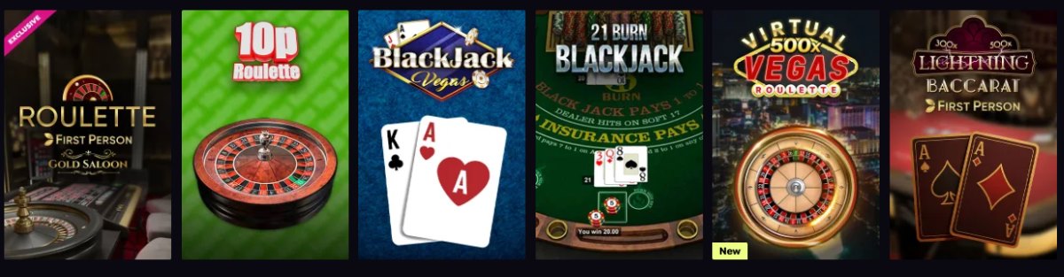 sportuna casino table games
