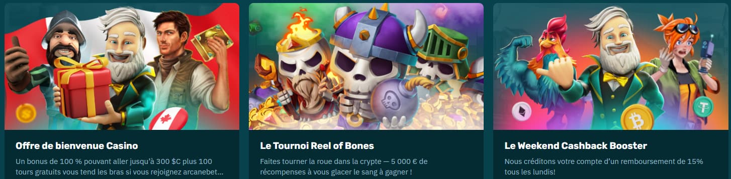 arcanebet casino bonus et promotions