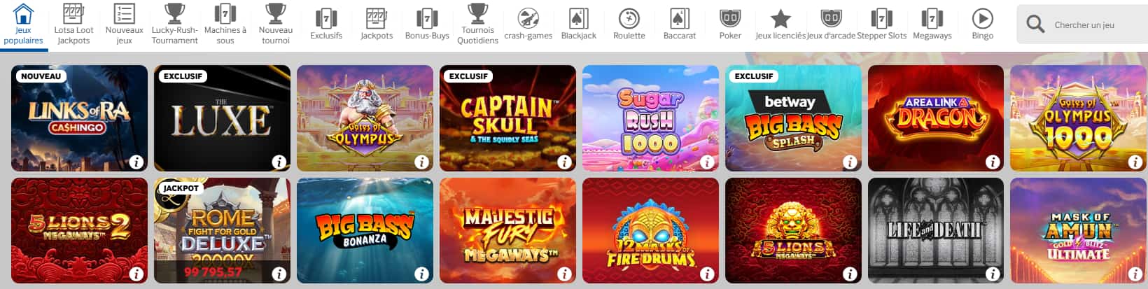 betway casino jeux