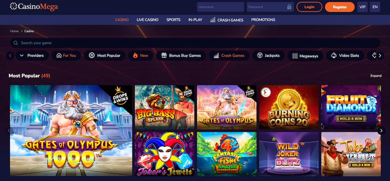 casinomega homepage