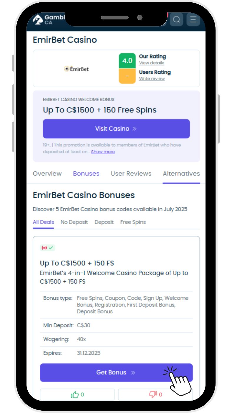 emirbet casino bonuses