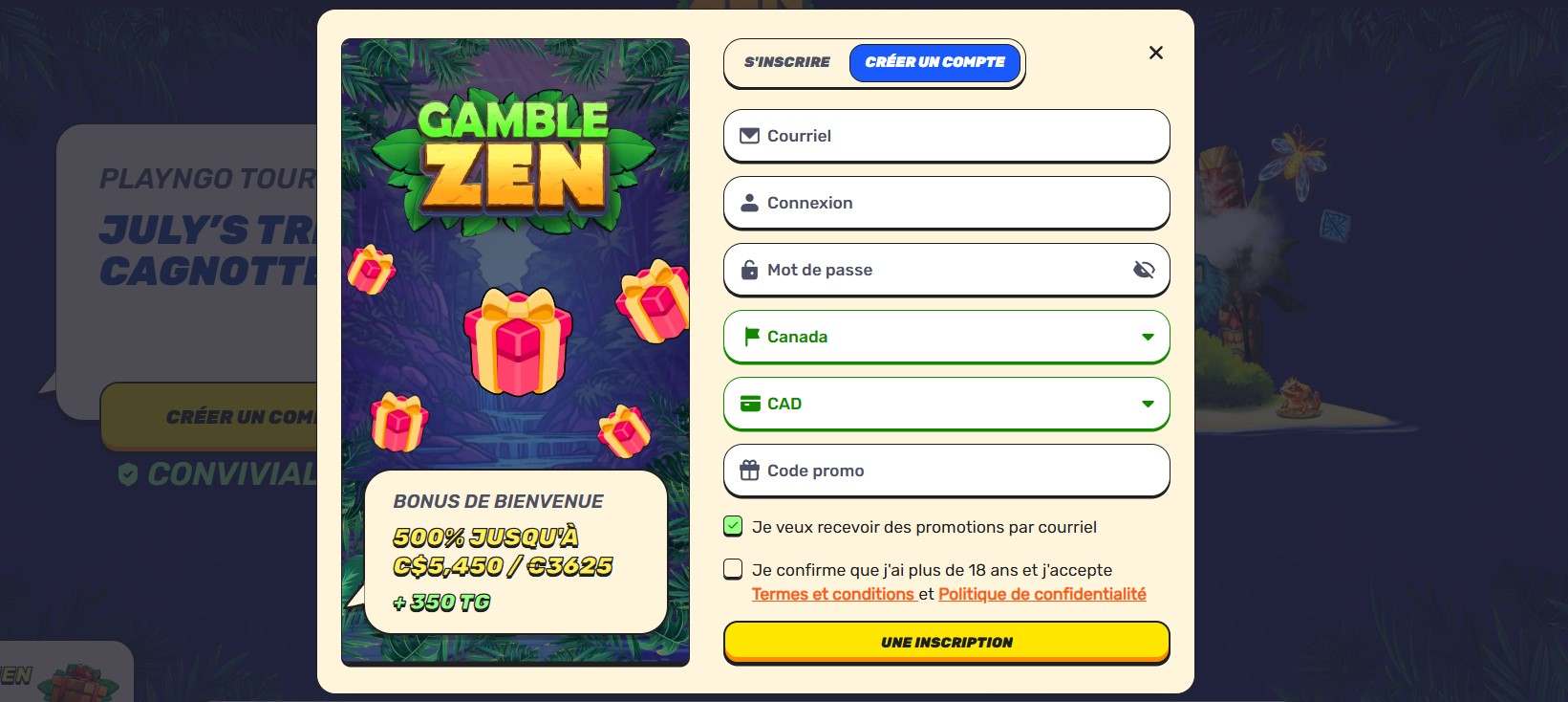 gamblezen casino inscription