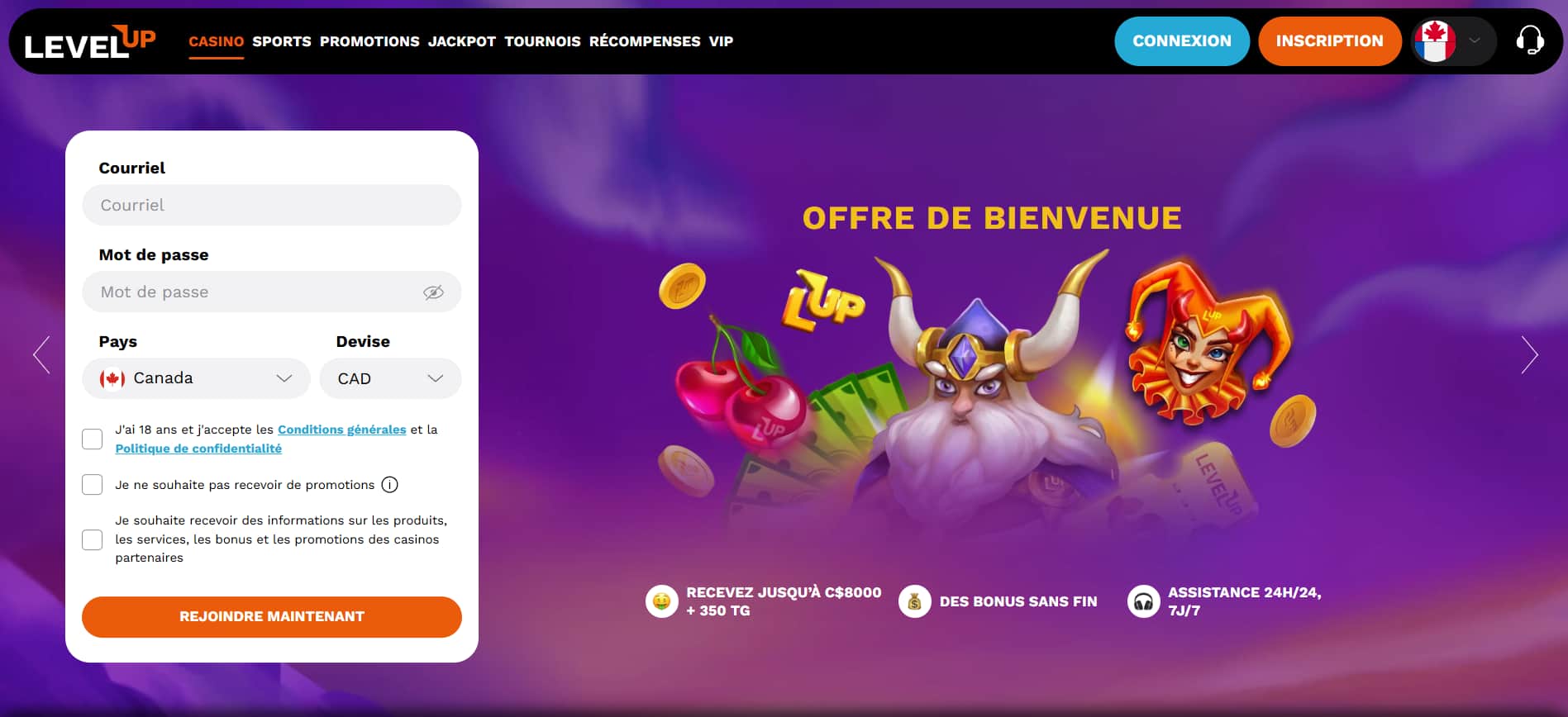 level up casino en linge