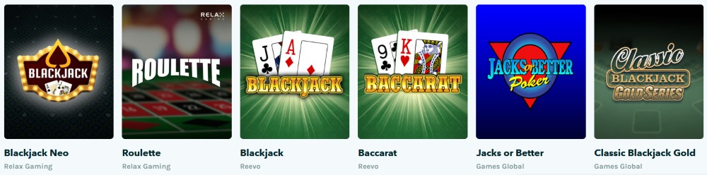 luckydays casino table games