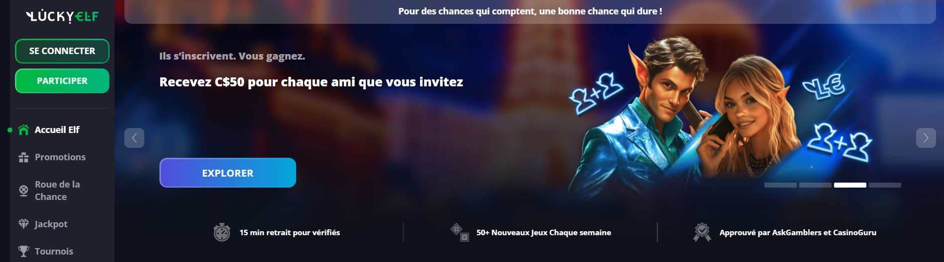 luckyelf casino revoir