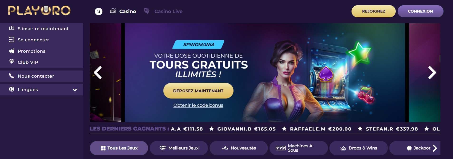 playoro casino revoir