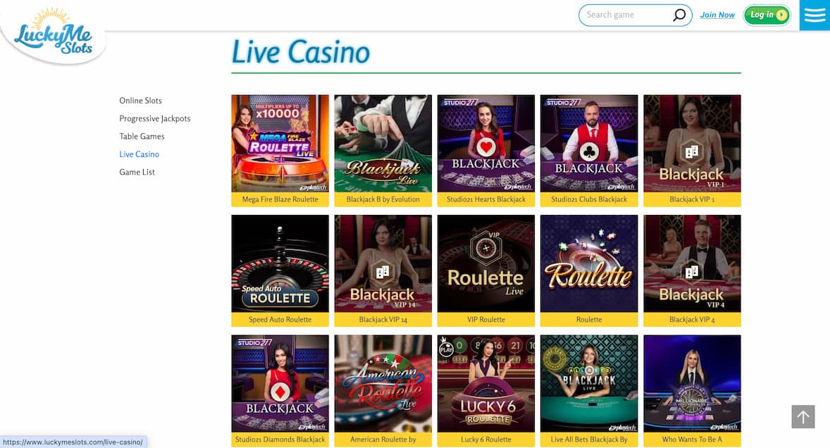 LuckyMe Slots live casino games